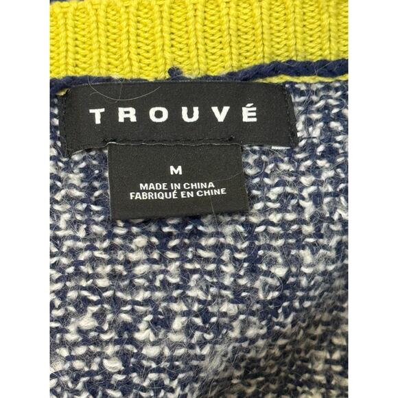 Not For Sale Trouve Sweater Women Medium Blue Preppy Academia Mohair Blend - Picture 6 of 11